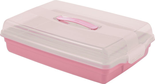 Rechteckige Kuchen-Transportbox 45x29,5x11,1cm Rosa Rechteckige Kuchen-Transportbox 45x29,5x11,1cm Rosa