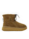 Suede Women's Ankle Boots Platform & Fur Tabac Brown