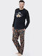 MEI Men's Winter Pajamas Set Black