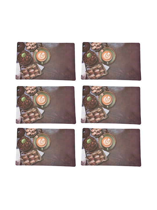Set Plate Coasters Serving Meals Pufo Perfect Morning Design 6 Pieces