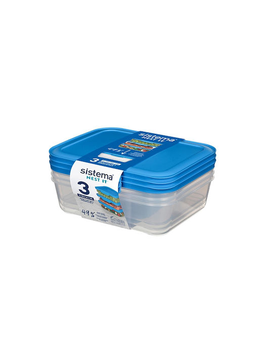 Sistema Lunchbox Kunststoff Blau 3Stück