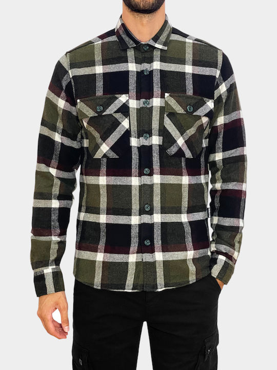 Дълъг Ръкав Overshirt Каки