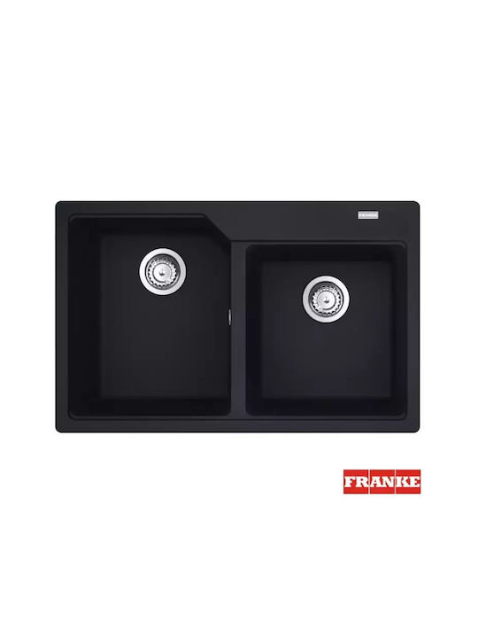 Franke Urban Ubg 1140687727 Drop-In Sink Synthetic Granite W78xD50cm Black Matt