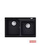 Franke Urban Ubg 1140687727 Drop-In Sink Synthetic Granite W78xD50cm Black Matt