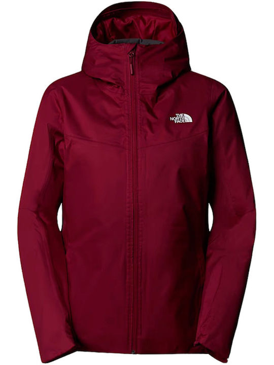 Quest Insulated Women's Hiking Short Sports Jacket for Winter with Hood Beetroot
