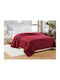 Velvet Blanket Double 220x240 cm Burgundy