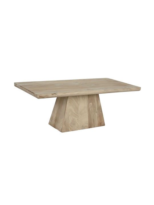 Rectangular Coffee Table from Solid Wood Natural L120xW60xH45cm.