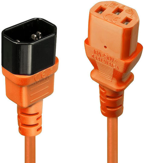 Cable Power Iec Extension 1m/orange 30474 Lindy