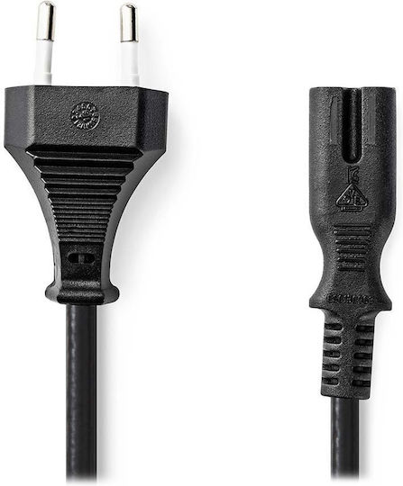 Nedis Power Cable Adapters Euro Plug Connector IEC-320-C7 Straight Straight Two-Wire Black Bulk 2m