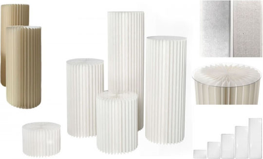 Ständer Set/5 Papier Säule Plexiglas 30cm Weiß 1 Stück