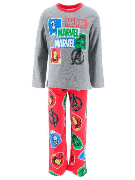 Superheroes Kids' Pajamas Winter Fleece Grey
