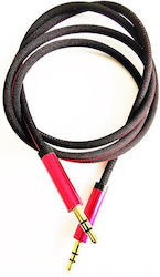 Mocco Textile Premium Aux Cable 3.5 Mm > 3.5 Mm 1m Red