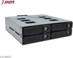 Jou Jye Backplane Nvme Sas3 Sata 4x 2.5" Hdd към 5.25" позиция