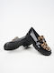 Damen Mokassins Black/Leopard