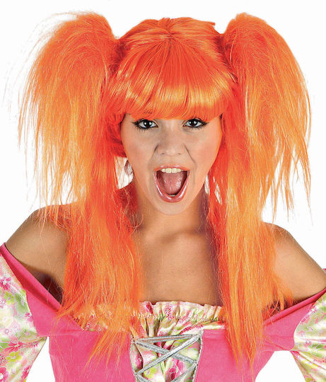 Carnival Wig with Braids Orange