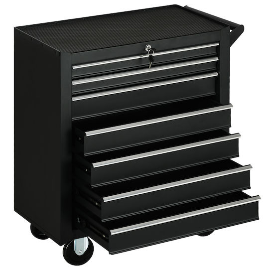 Durhand Cu roți Metal Căruță cu 7 Sertare L69xA33xÎ75cm
