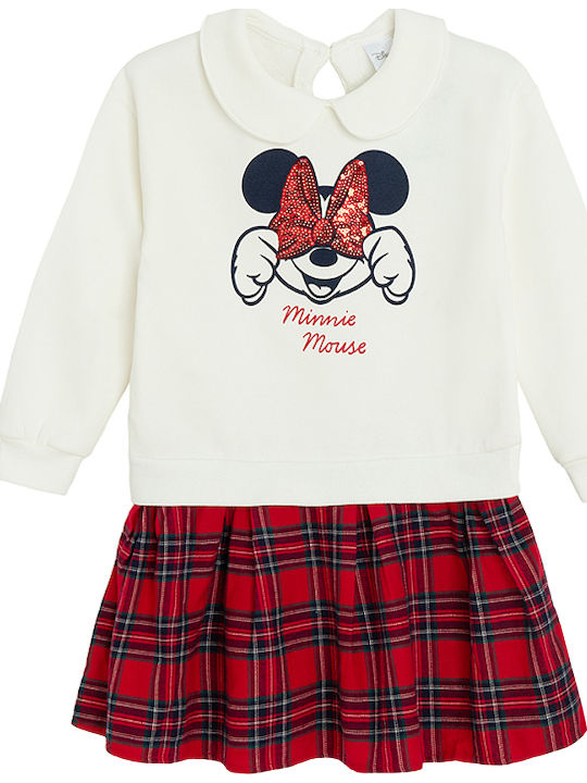 Minnie Mouse Disney Mädchenkleid Langärmelig Weiß