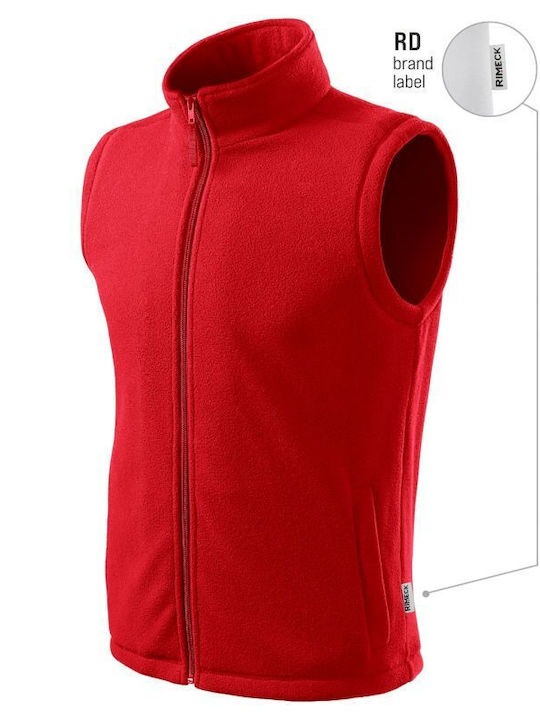 Rimeck Ανδρικό Γιλέκο Εργασίας με Επένδυση Fleece Κόκκινο