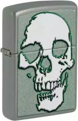 Zippo Skull Winddichtes Feuerzeug Flamme in Grü...