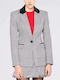 Silvian Heach Women's Leather Blazer Gray