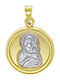 Kiriakos Gofas Pendant Kids Talisman Double Sided Konstantinato made of Gold 9K KN541