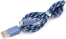 Sbox Braided USB 2.0 σε micro USB 1m Μπλε