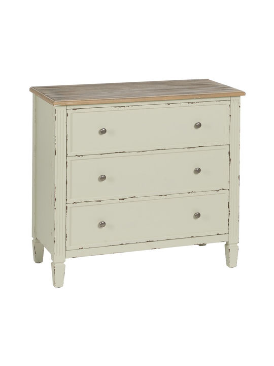 Wooden Chest of Drawers Beige 90x42x85cm