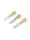 Set 3 Puff Messer Serviermesser Käse Holzgriff
