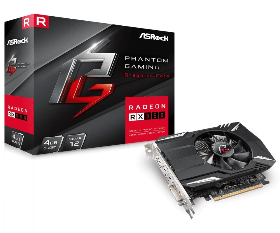 ASRock Radeon RX 550 4GB GDDR5 Phantom Κάρτα Γραφικών