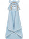 Nima Hooded Baby Bath Towel Boy's World Sky Blue