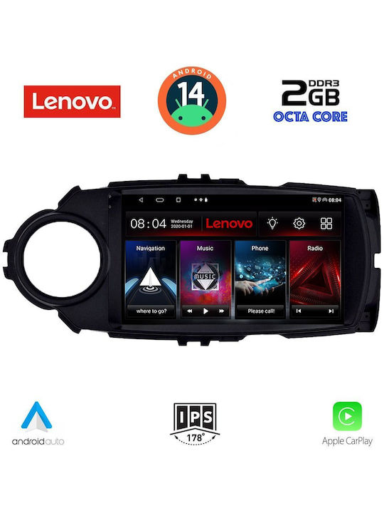 Lenovo Ηχοσύστημα Αυτοκινήτου για Toyota Yaris 2015-2020 (Bluetooth/USB/AUX/WiFi/GPS/Apple-Carplay/Android-Auto) με Οθόνη Αφής 9"