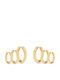 Folli Follie Hoops Set Cercei Placate cu Aur