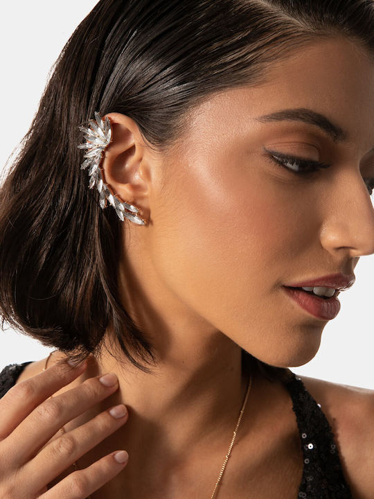 Ear Cuff Κρύσταλλα Χρυσό Χρυσό
