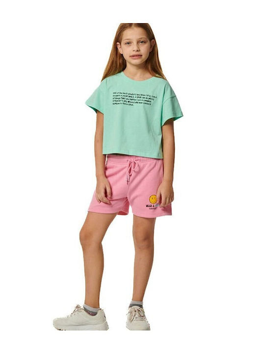 Body Action Kids' Crop Top Short Sleeve Glass G...