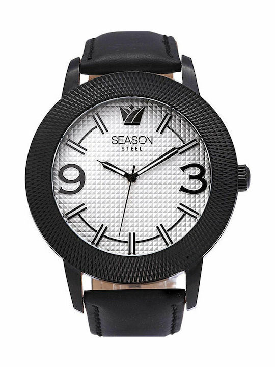 Season Time Ρολόι Μπαταρίας με Δερμάτινο Λουράκι Season Time Ρολόι Μπαταρίας με Δερμάτινο Λουράκι