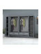 Șase uși Dulap de Haine Ricardo Cărbune de lemn 240x51.8x181cm