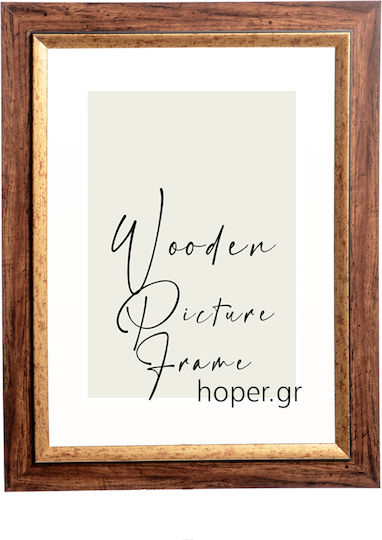 K3022 Wall-mounted Wooden Photo Frame with Brown Frame K3022/39