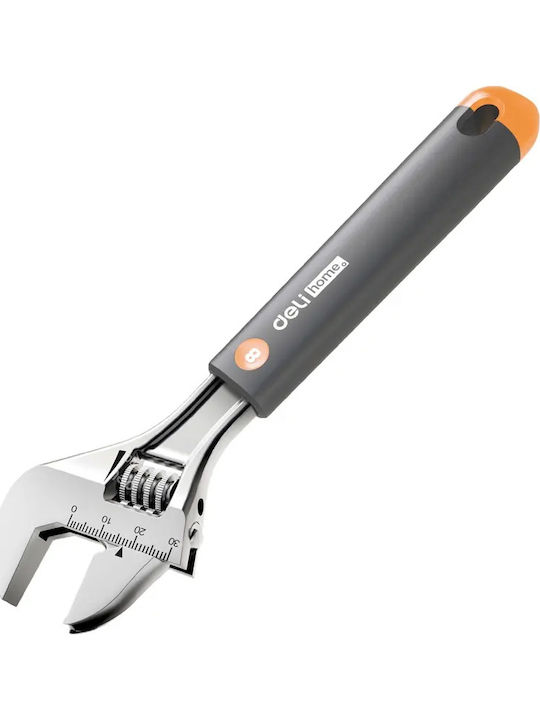 Deli French Wrench with Adjustable Opening 30mm and Anti-Slip Handle 200mm