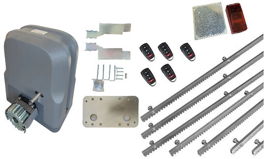 Doorado Σετ Μοτέρ Συρόμενης Γκαραζόπορτας Slg600-kit572 5 Τηλεχειριστήρια 7 Μέτρα Κρεμαγιέρα Φωτοκύτταρα Ανακλαστήρα