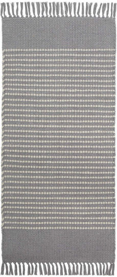 Nima Issa Χαλί Ορθογώνιο Βαμβακερό με Κρόσια Beige 60x130cm