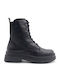 Leder Stiefeletten Damen Schwarz