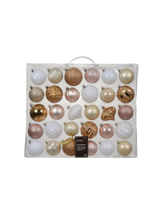 Hanging Ball Ornament Ornament Pink Set 30pcs