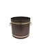 GTMED Metallic Basket Wood Storage Silver
