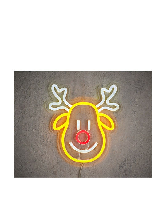 Luca Lighting Illuminated Christmas Plastic Figure Reindeer White Height 25.5cm