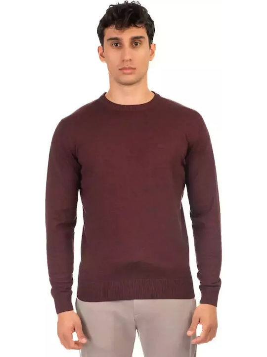 Double Langarm-Pullover bordeaux melange