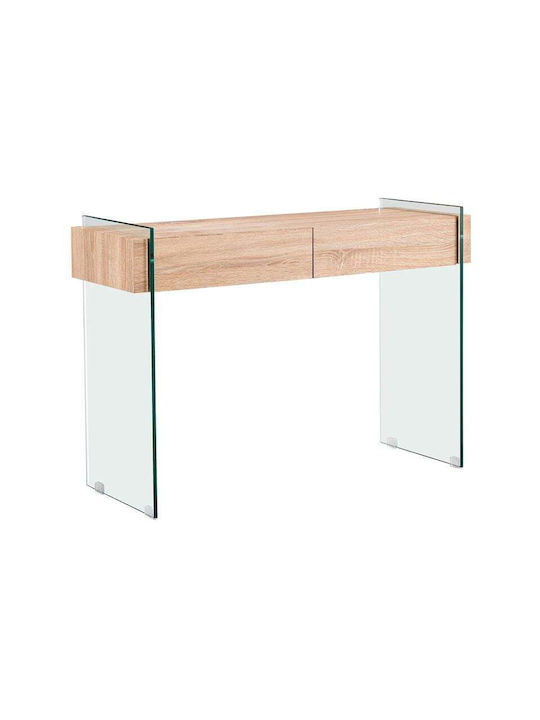 Glasser Wood Κονσόλα Γυάλινη Δρυς Μ110xΠ40xΥ76εκ.