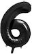 Balloon Foil Jumbo Number 6 Black 86cm