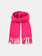 Unifarbener Schal mit Fransen Fuchsia Fuchsia