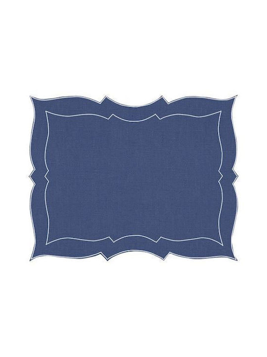 La Gallina Matta Fabric Placemat Blue 48x37cm