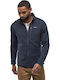 Men's Fleece Cardigan Navy Blue